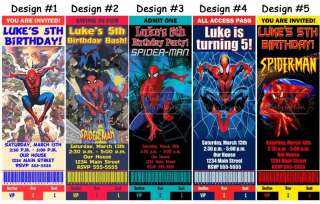 Spiderman ~ Birthday Party Ticket Invitations, Supplies, and Favors 