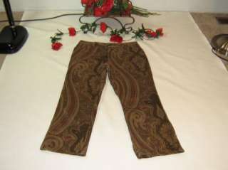 Ralph Lauren womens Paisley Pants size 12 Petite Short  