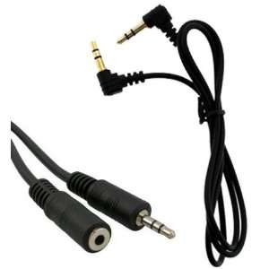   5mm M/M Right Angle Cable + 12FT 3.5mm Stereo Audio Extension Cable