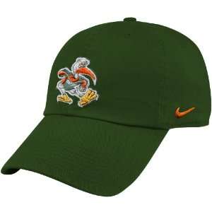  Nike Miami Hurricanes Green Mascot Campus Hat