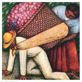 The Flower Carrier Print Diego Rivera Ethnic Art  