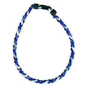  Titanium Ionic Braided Necklace   Royal Blue/White Sports 
