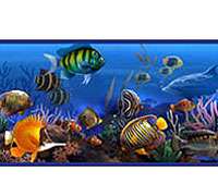 SEA LIFE Ocean WALL BORDER Aqua Coral Fishes Peel Stick  