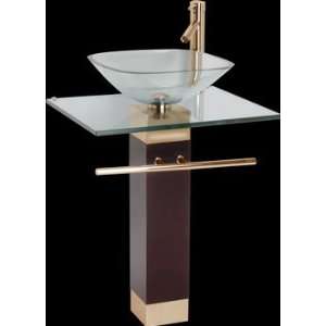    Bohemia Clear Glass & Brass Pedestal Sink