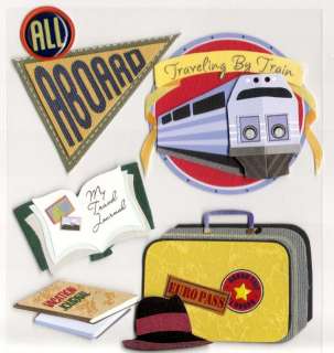Jolees Train Travel Vacation All Aboard 3D Stickers  