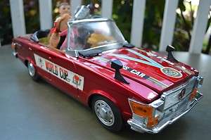 JR~RARE WORLD CUP NEWS CAR~TIN TOY BATTERY OPERATED~WORKING CONDITION 