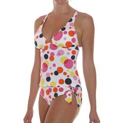   Polka Dot Tankini Top Bikini Bottom Swimsuit (XS)  