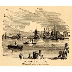  1872 Brooklyn Navy Yard Shipyard New York City Print 