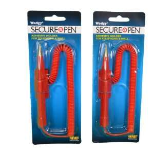 Lot of 2 Red Wedgy Secure A Pen Adhesive Wall Counter Mount  