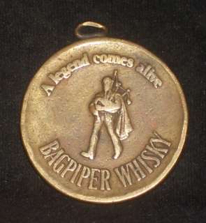 Bagpiper Whisky VINTAGE Brass Token Very Rare  