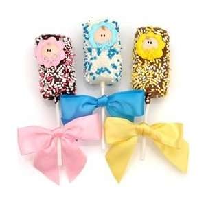 New Baby Chocolate Dipped Marshmallows Favors   INDIVIDUALLY WRAPPED