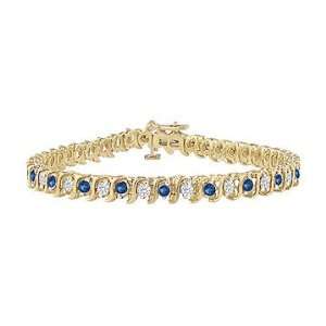   and Diamond Tennis Bracelet  14K Yellow Gold   5.00 CT TGW Jewelry