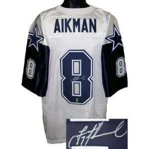  Troy Aikman Autographed/Hand Signed Dallas Cowboys White 2 