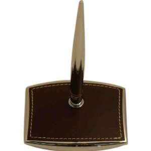  Pen Stand, Brown Leather. tarnish proof, D1258