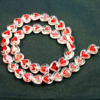 Cool 10mm Millefiori Glass Heart Shaped Loose Beads 40X  