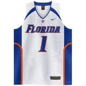 Nike Elite Florida Gators #1 White Twilled Basketball Jersey
