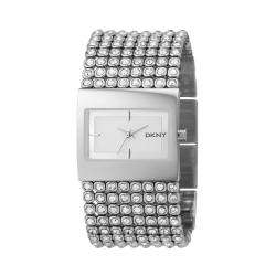 DKNY Womens Crystal Accent Stainless Steel Watch  
