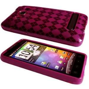  Hot Pink Diamond Flex Gel Case / Skin / Cover for HTC EVO 
