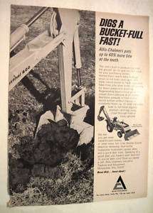 ALLIS CHALMERS LOADER BACKHOE TRACTOR 1968 PRINT AD  