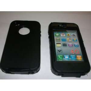  Iphone 4 Ottobox Defender Case (Black Silicon & Black 