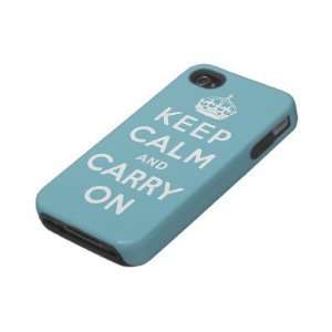 com keep calm and carry on Original Tough Iphone 4 Case Cell Phones 