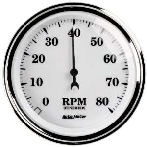  Auto Meter 1297 Old Tyme White II 3 3/8 8000 RPM In Dash 