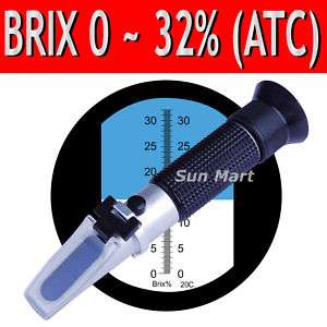 Brix Refractometer 32% ATC Fruit Juice Wine CNC Sugar g  