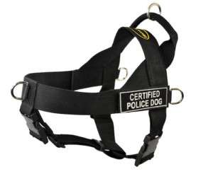 No Pull Dog Harness with Patches CERTIFIED POLICE DOG  