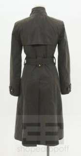 Dolce & Gabbana Grey Cotton Double Breasted Belted Military Trench 