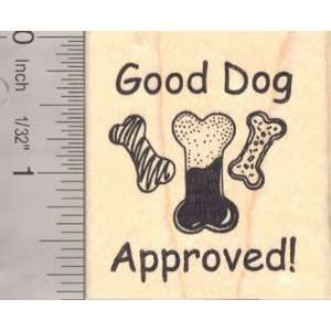  Good Dog Approved Treat Rubber Stamp, Doggie Bones Arts 