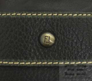 Fendi Black Pebbled Calfskin Leather Drawstring Bucket Bag  