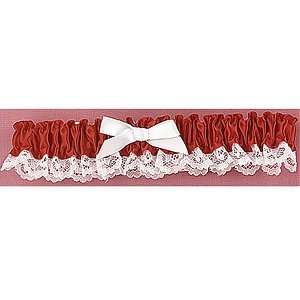  Red Satin and Lace Wedding Garter 