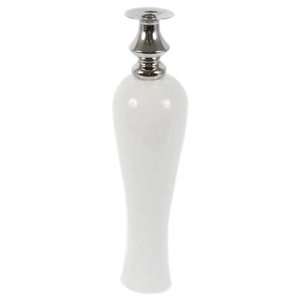  UTC 70710 White Ceramic Vase with Metallic Finish