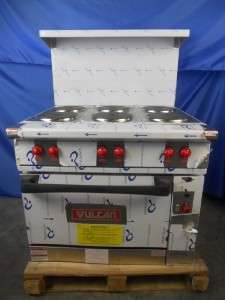 VULCAN NEW EV36S 23A 36 ELECTRIC RANGE WITH 6 FRENCH PLATES STANDARD 