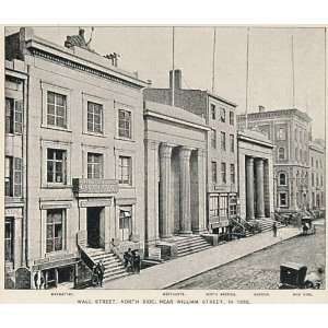  1893 Print Wall Street Buildings North Side 1860 NYC 