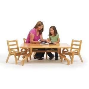  NaturalWood 20 Rectangle Preschool Table And Chair Set 