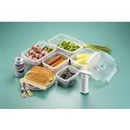 Technochef 5 PC Stackable Vacuum food storage container set 