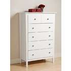 Prepac Bedroom Chest with Storage Drawers in White Finish