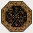 Couristan 53 Octagon Area Rug Classic Persian Pattern in Black Color