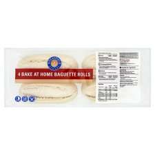 Wheatfield Baker Part Bake Baguette Roll4pk   Groceries   Tesco 