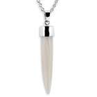 VistaBella 925 Sterling Silver Mother Pearl Italian Horn Necklace