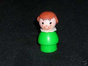 Fisher Price Little People Vintage Green GIRL Freckles  