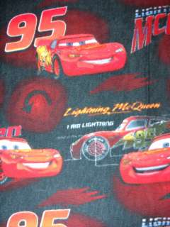Disney Pixar Cars Lightning Mcqueen Fleece Fabric BTY   Black  
