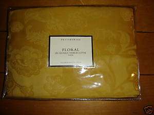 Pottery Barn Amber Floral Jacquard Tablecloth 70x126  