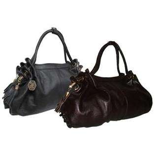 American Procurement Musette Leather Handbag   Dark Brown 