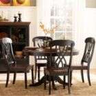   Creek 5 Piece Casual Country Antique Black Round Dining Table Set
