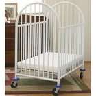 Amwan Deluxe Arched Compact Metal Crib   White   45.5H x 25.5W x 40 