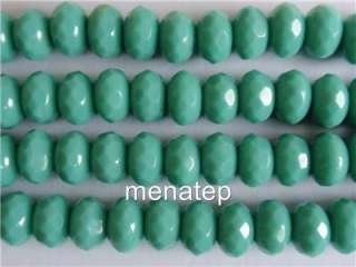25 5x7mm Czech Glass Gemstone Donut Beads Turquoise  