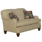   Seat Fabric Loveseat in Broster Tan with Gregg Chocolate Pillows