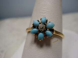 Beautiful Vintage 14K Rose Gold Opal and Diamond Ring  